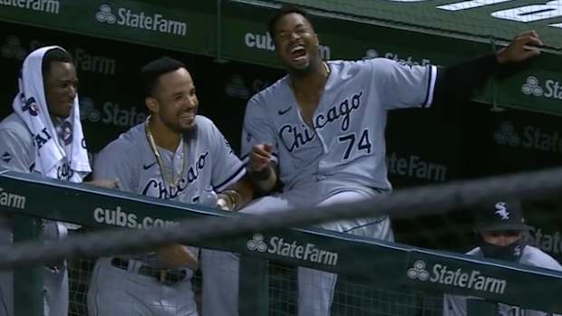 Tim Anderson José Abreu Eloy Jiménez Nicky Delmonico 2020-08-21 vs Cubs